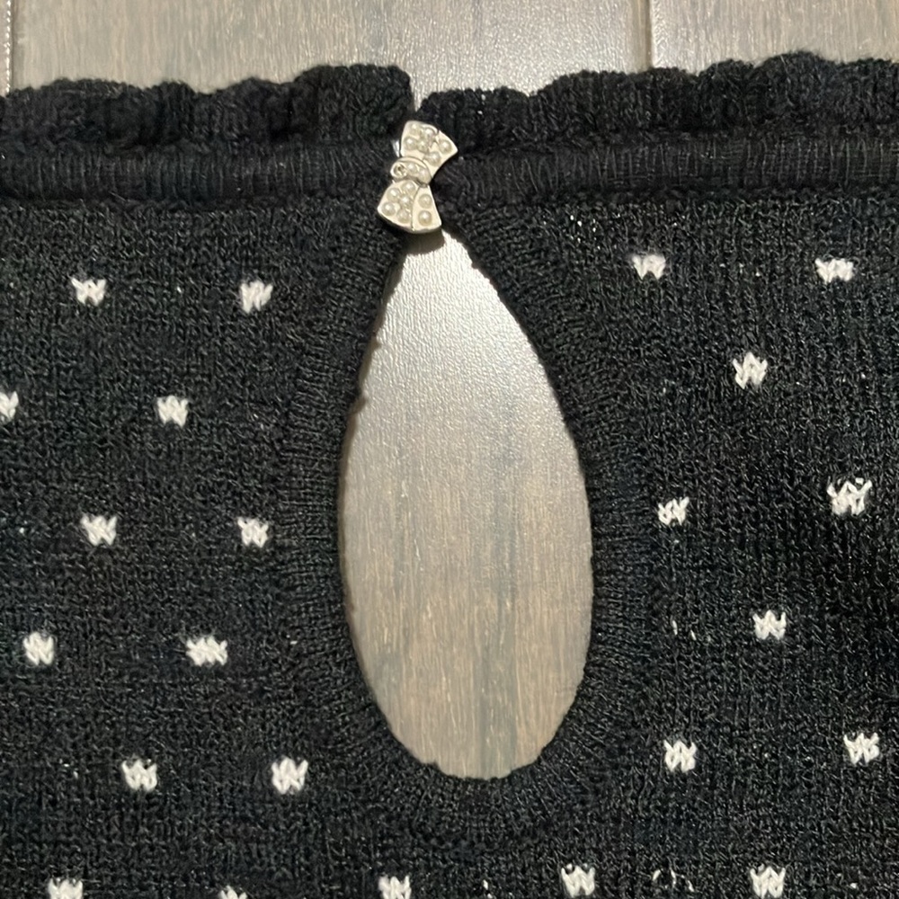 NWT Free People Polka Dot Scoop Neck Sweater Size XS - Picture 4 of 9